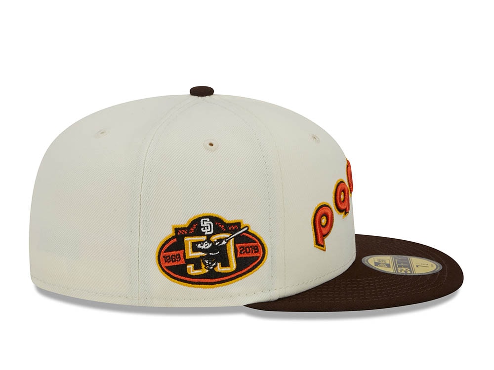 New Era San Diego Padres White Retro Script 50th Anniversary Throwback Edition 59Fifty Fitted Casquette