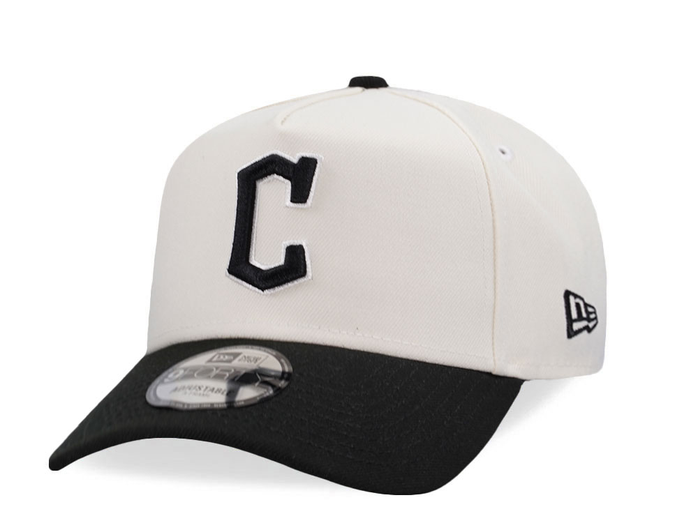 New Era Cleveland Guardians Chrome Black Two Tone Edition 9Forty A Frame Snapback Casquette