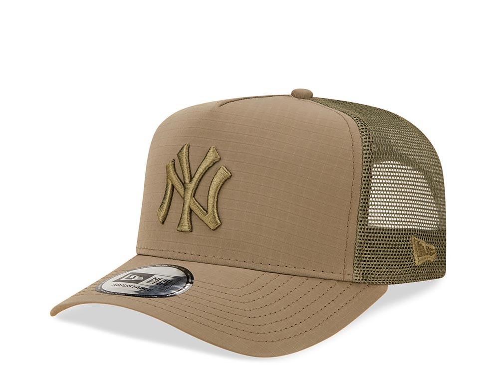 New Era New York Yankees Ripstop Olive A Frame Trucker Snapback Casquette