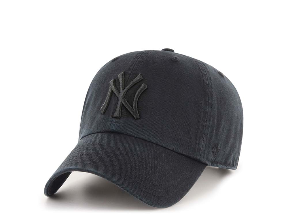47Brand New York Yankees Clean Up All Black Strapback Casquette