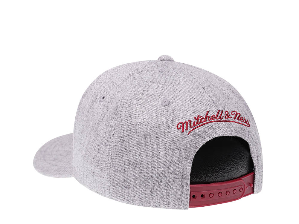 Mitchell & Ness Miami Heat Heather Gray Red Line Solid Flex Snapback Casquette