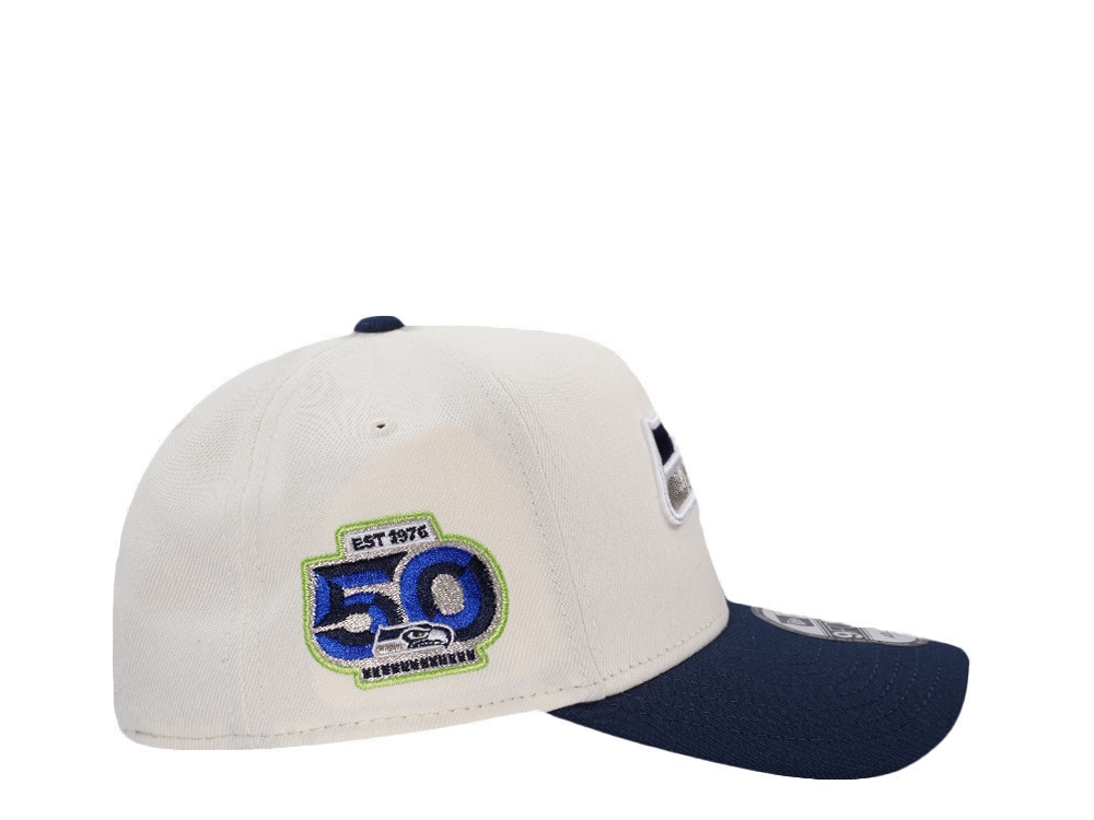 New Era Seattle Seahawks 50 Seasons Chrome Two Tone Edition 9Forty A Frame Snapback Casquette