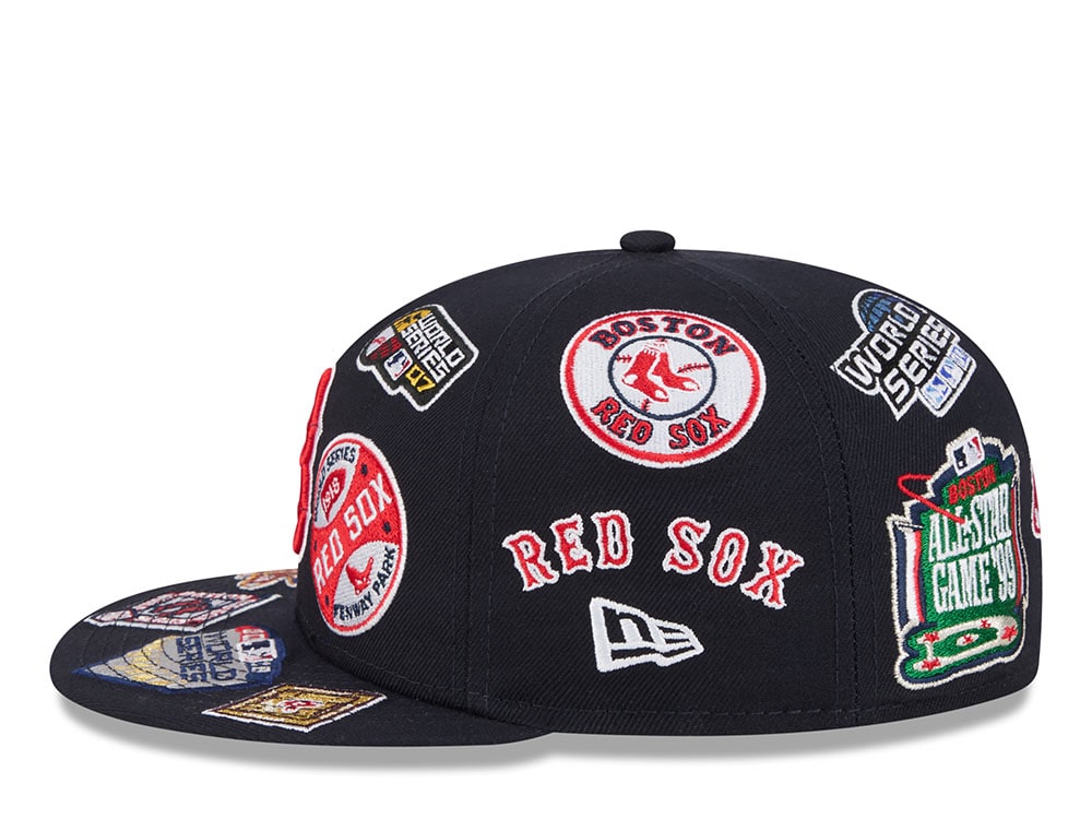New Era Boston Red Sox All Over Navy Red 59Fifty Fitted Casquette