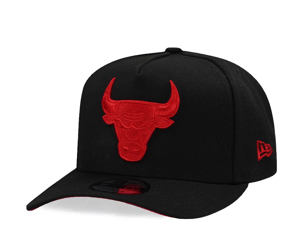 New Era Chicago Bulls Black and Red 9Fifty A Frame Snapback Casquette