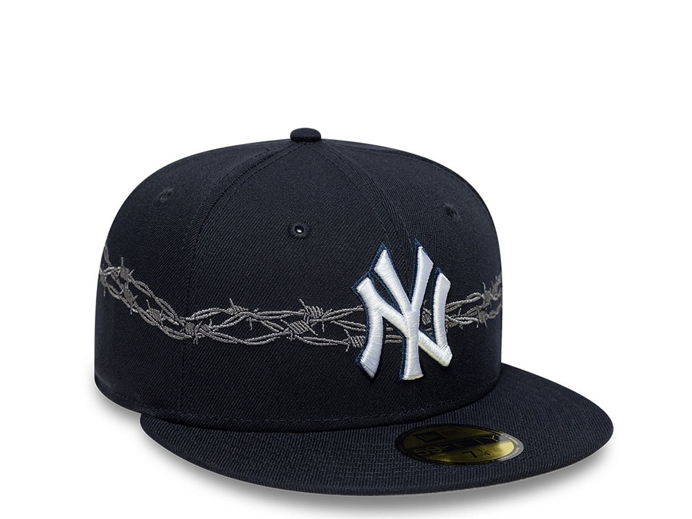 New Era New York Yankees MLB Icon Barbwire Navy Prime Edition 59Fifty Fitted Casquette