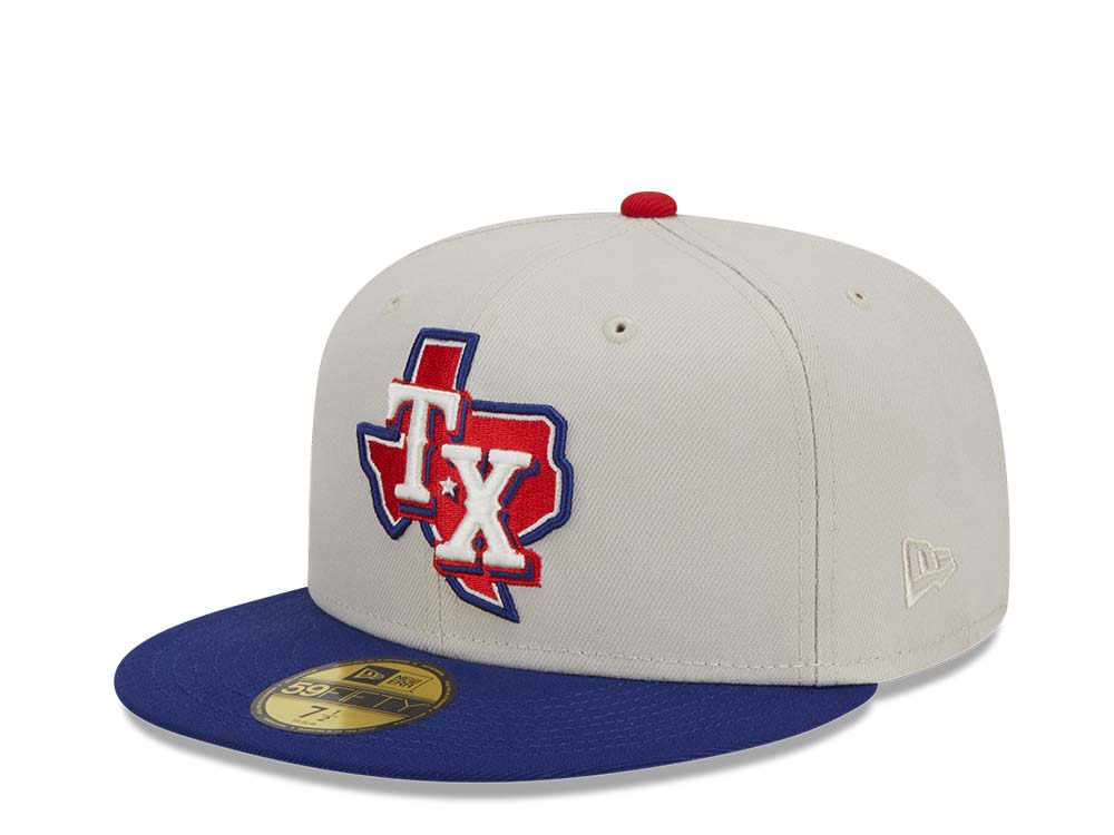 New Era Texas Rangers Farm Team Stone Throwback Two Tone Edition 59Fifty Fitted Casquette