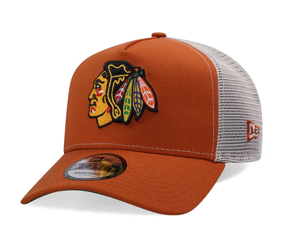 New Era Chicago Blackhawks Classic Rust Trucker Edition 9Forty A Frame Snapback Casquette