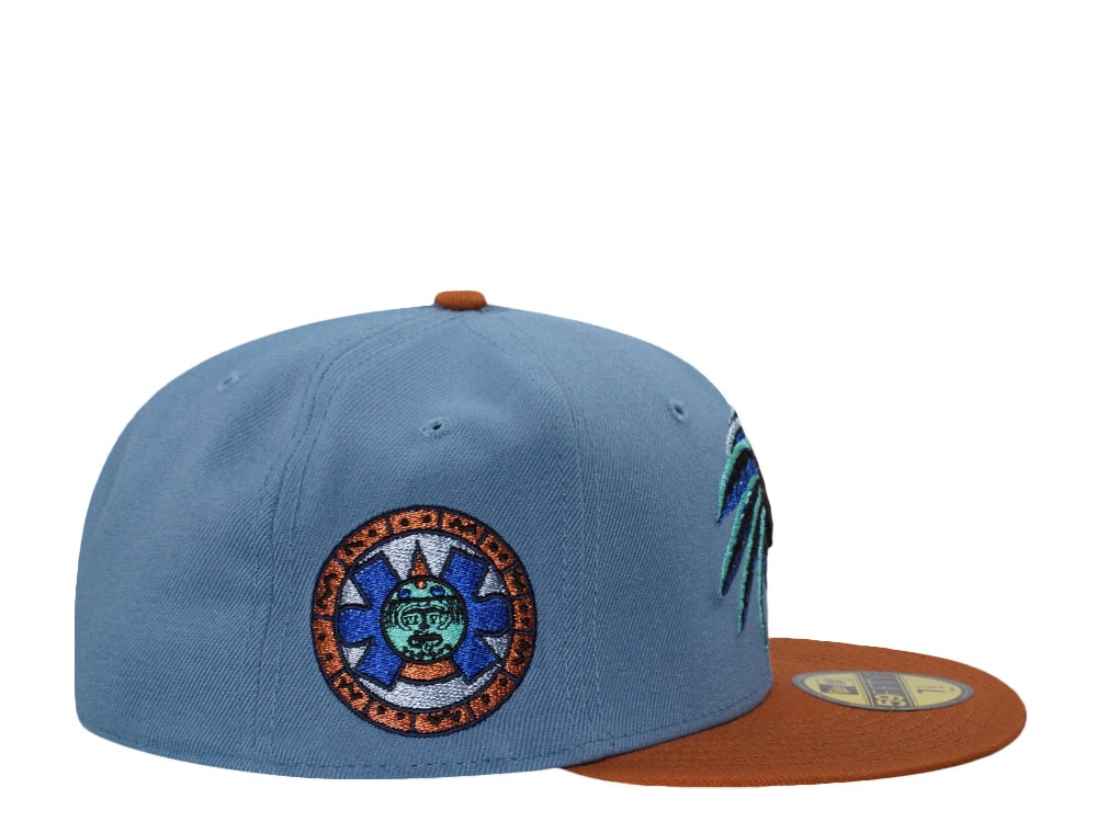 New Era Mexico Aztec Skull Warrior Sky Blue Two Tone Edition 59Fifty Fitted Casquette