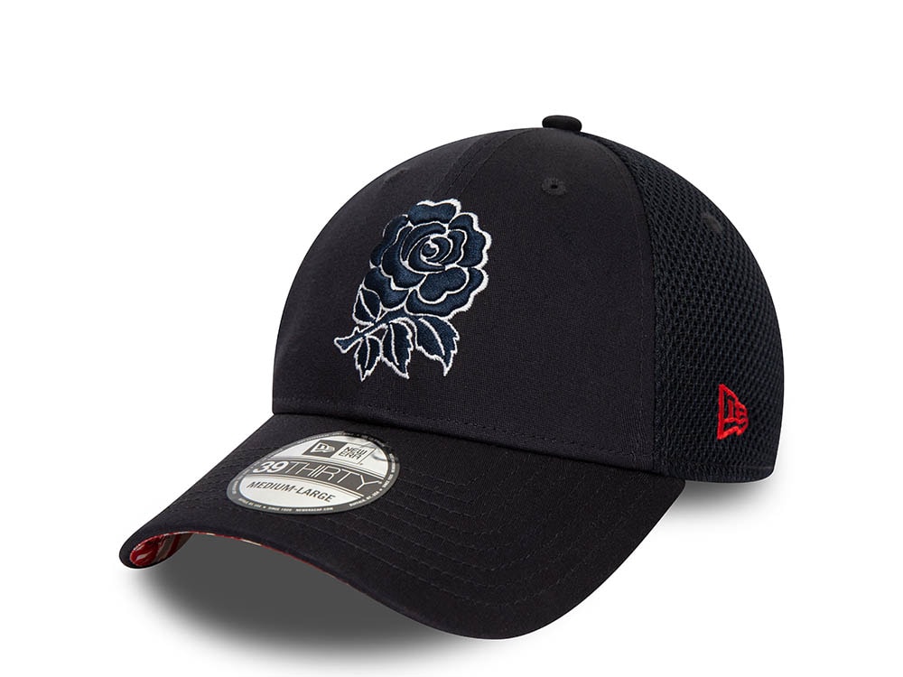 New Era England Rugby Black Undervisor Print Edition 39Thirty Stretch Trucker Casquette