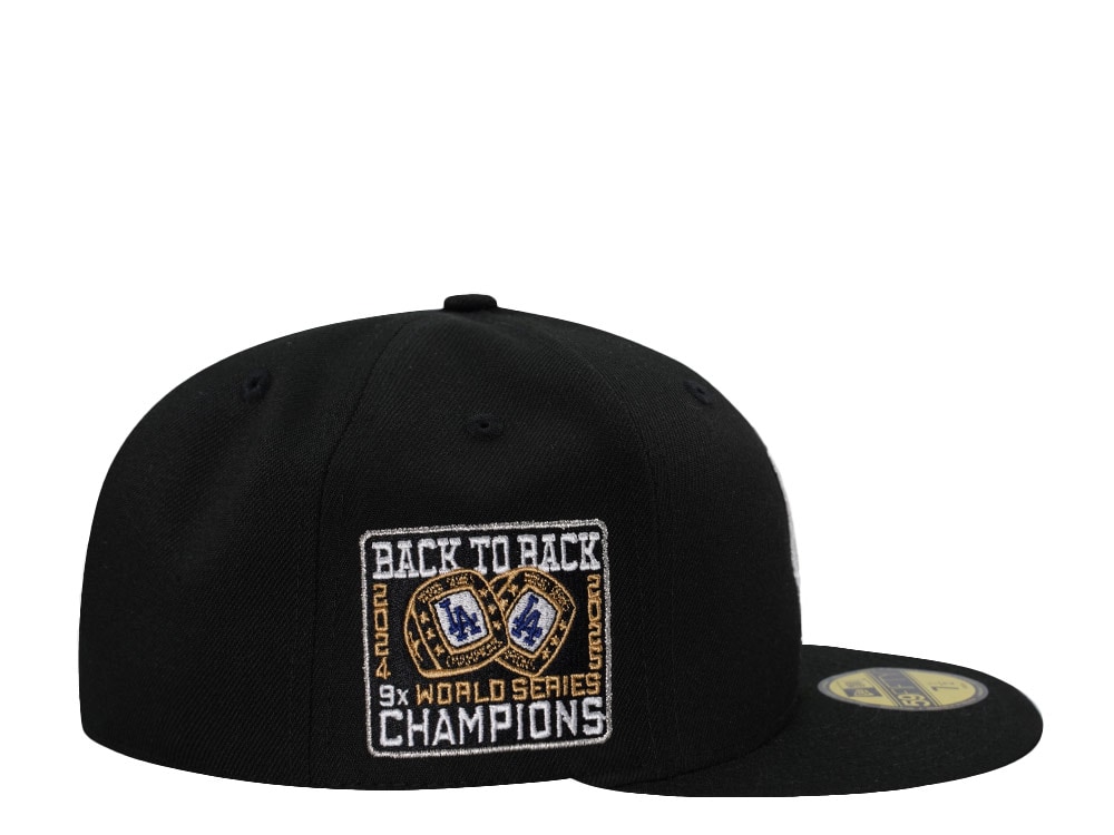 New Era Los Angeles Dodgers Back to Back World Series Champions Black Prime Edition 59Fifty Fitted Casquette