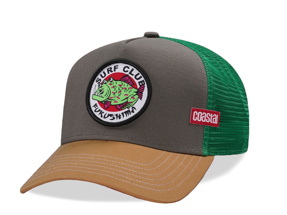 Djinns Fukushima Surf Club Olive Trucker Snapback Casquette
