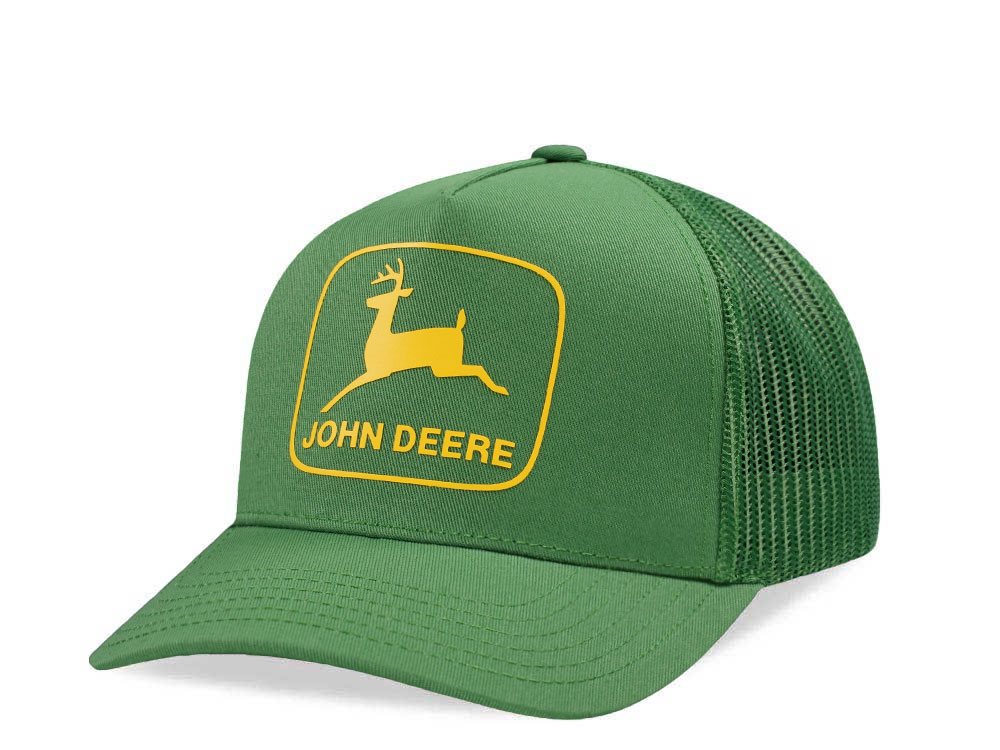 John Deere Logo Green Trucker Snapback Casquette