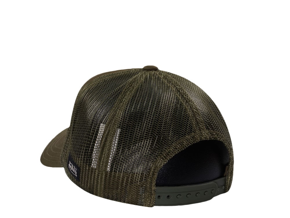 Von Dutch Script Olive Trucker Snapback Casquette