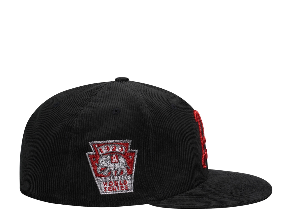New Era Philadelphia Athletics World Series 1929 Liquid Metal Dark Side Cord Edition 59Fifty Fitted Casquette