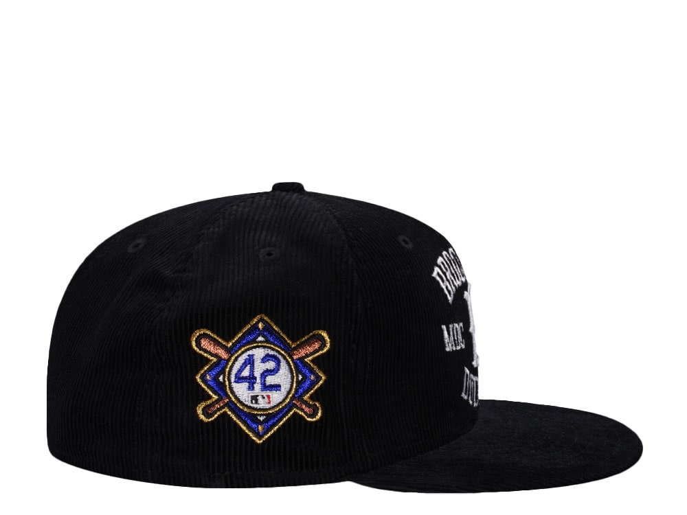 New Era Brooklyn Dodgers Jackie Robinson Corduroy Black Prime Edition 59Fifty Fitted Casquette