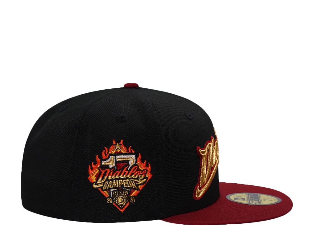 New Era Mexico Diablos Black And Red Two Tone Edition 59Fifty Fitted Casquette