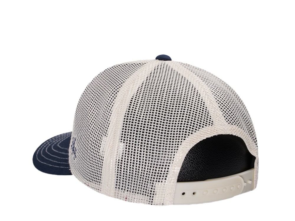 American Needle Mack Truck Twill Valin Patch Ivory Navy Trucker Snapback Casquette