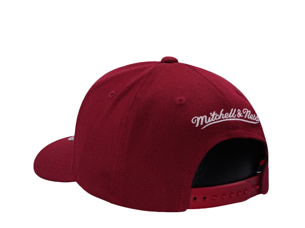 Mitchell & Ness Pinscript Maroon Classic Red Stretch Snapback Casquette