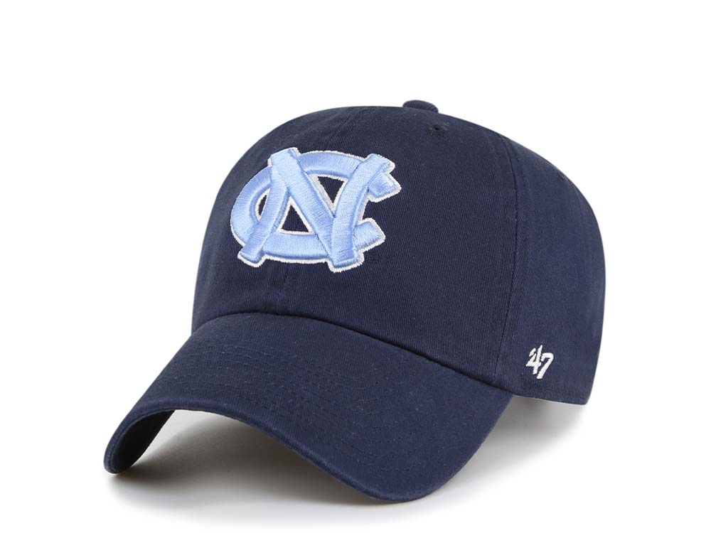 47Brand North Carolina Tar Heels Navy Clean Up Strapback Casquette