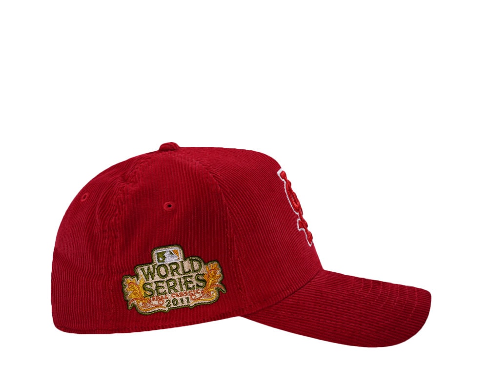 New Era St. Louis Cardinals World Series 2011 Red Corduroy Prime Edition 9Forty A Frame Snapback Casquette