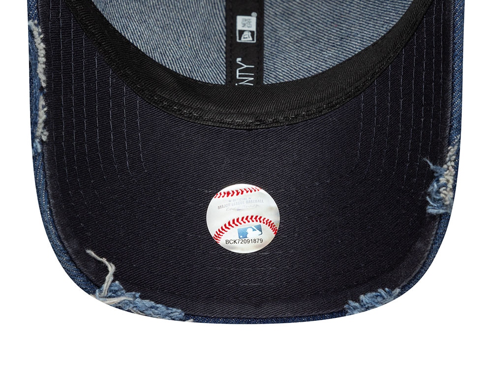 New Era New York Yankees Denim Distress Navy 9Twenty Strapback Casquette