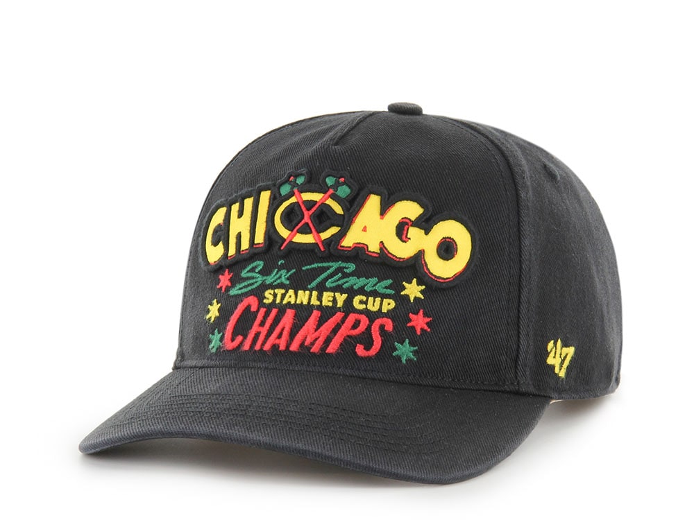 47Brand Chicago Blackhawks Vintage Stanley Black Charlton Edition Hitch Snapback Casquette