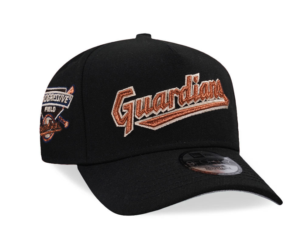New Era Cleveland Guardians Progressive Field Black Copper 9Forty A Frame Snapback Casquette