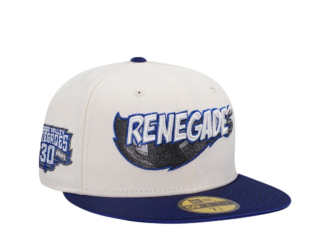 New Era Hudson Valley Renegades 30th Anniversary Chrome Satin Brim Two Tone Edition 59Fiftys Fitted Casquette