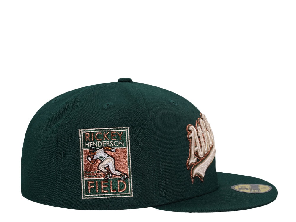 New Era Oakland Athletics Rickey Henderson Field Dark Green Copper 59Fifty Fitted Casquette