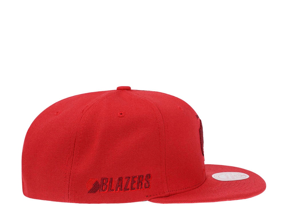 Mitchell & Ness Portland Trail Blazers Red Hardwood Classic Snapback Casquette