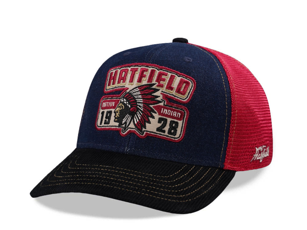 Hatfield Native Indian Jeans Black Trucker Snapback Casquette