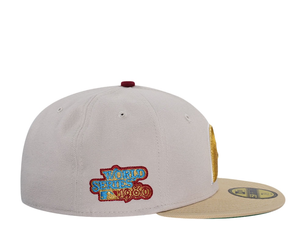 New Era Philadelphia Phillies World Series 1980 Sneaky Stone Gold Two Tone Edition 59Fifty Fitted Casquette