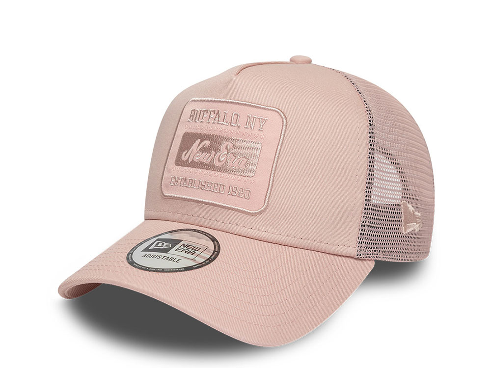 New Era Buffalo NY Tonal Patch Pink 9Forty A Frame Trucker Snapback Casquette