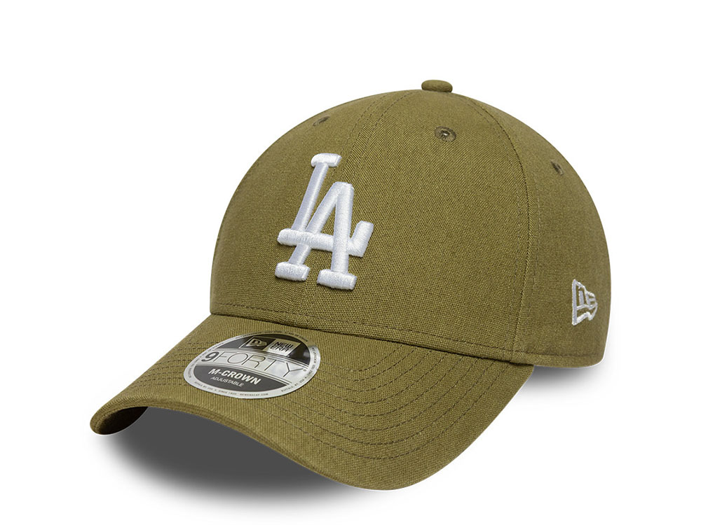 New Era Los Angeles Dodgers Linen Olive Edition 9Forty M Crown Snapback Casquette