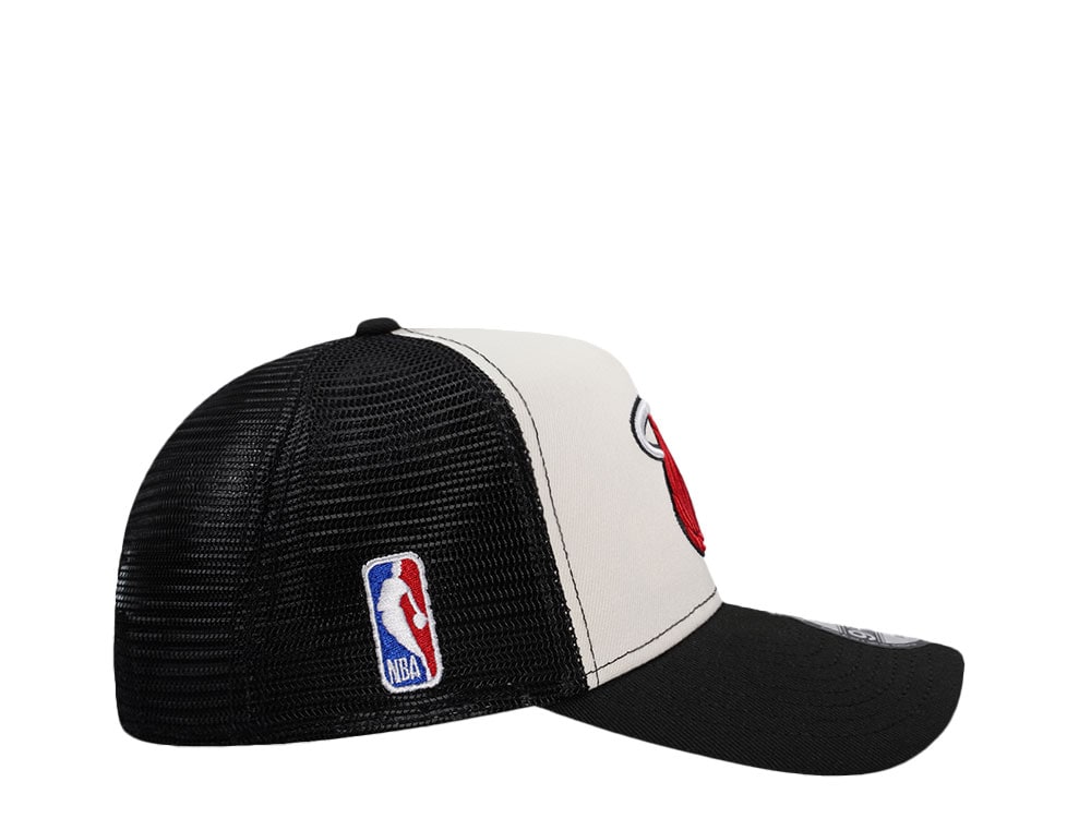 New Era Miami Heat White 9Forty A Frame Trucker Snapback Casquette