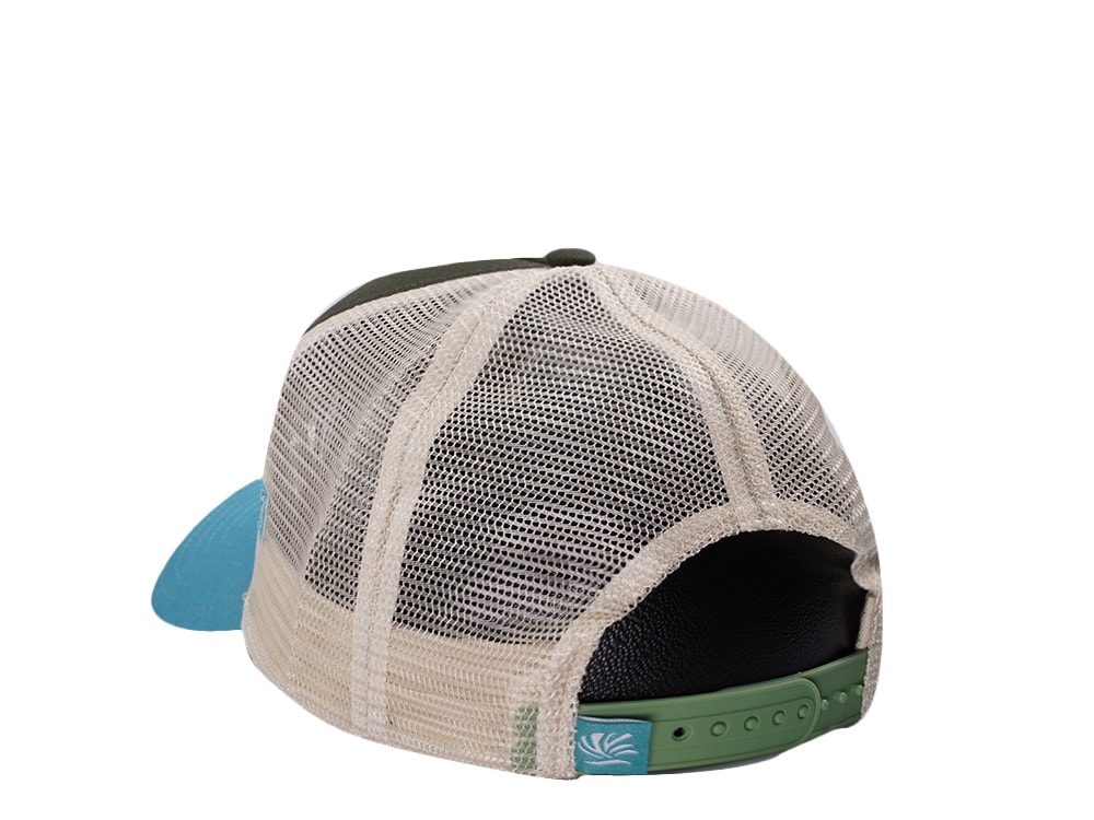 Djinns HFT Be Green Surfing Olive Coastal Edition Trucker Snapback Casquette