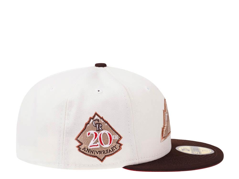 New Era Colorado Rockies 20th Anniversary Cream Red Two Tone Edition 59Fifty Fitted Casquette