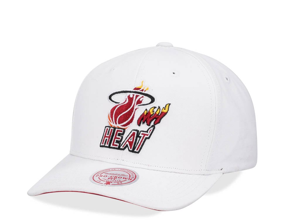 Mitchell & Ness Miami Heat All in Pro White Snapback Casquette