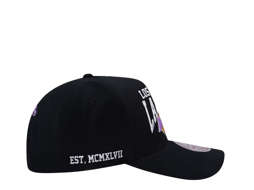 Mitchell & Ness Los Angeles Lakers Black Pro Pinch Fit Snapback Casquette