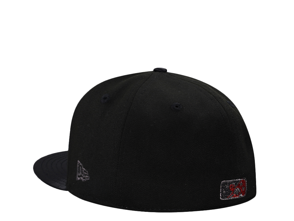 New Era Fresno Grizzlies Shiny Black and Red Satin Brim Edition 59Fifty Fitted Casquette