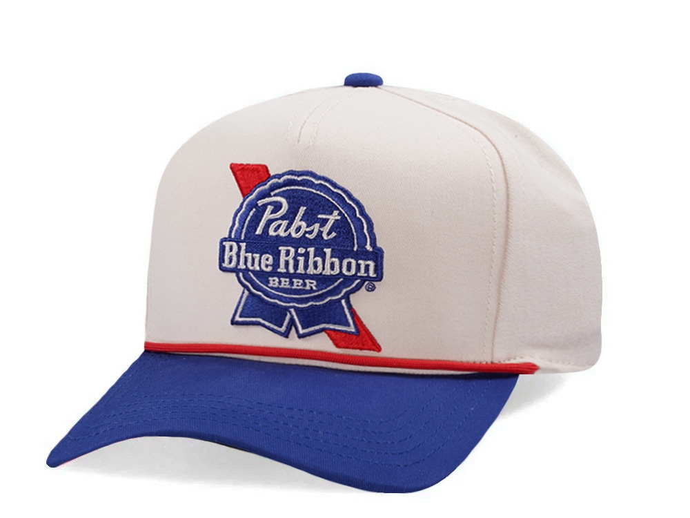 American Needle Pabst Blue Ribbon Ivory Two Tone Edition Snapback Casquette