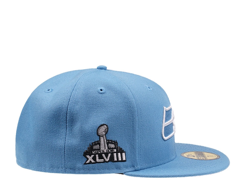 New Era Seattle Seahawks Super Bowl XLVIII Sky Blue Edition 59Fifty Fitted Casquette
