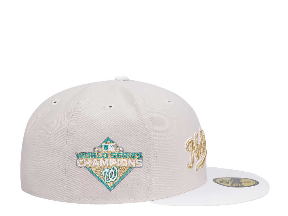 New Era Washington Nationals World Series 2019 Champions Stone White Two Tone Edition 59Fifty Fitted Casquette