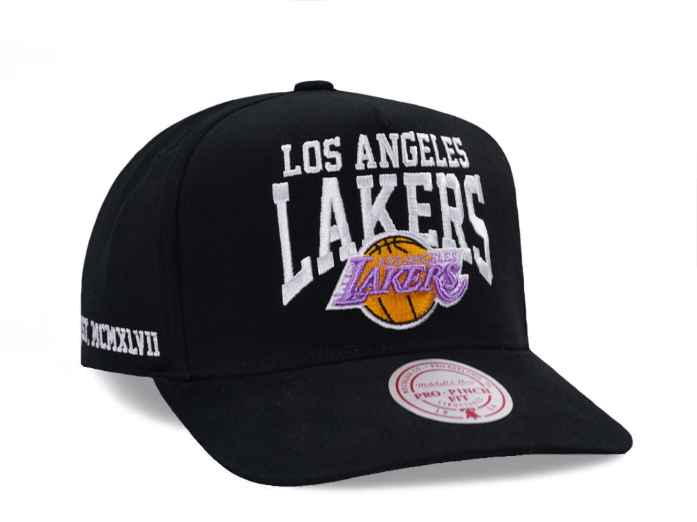 Mitchell & Ness Los Angeles Lakers Black Pro Pinch Fit Snapback Casquette