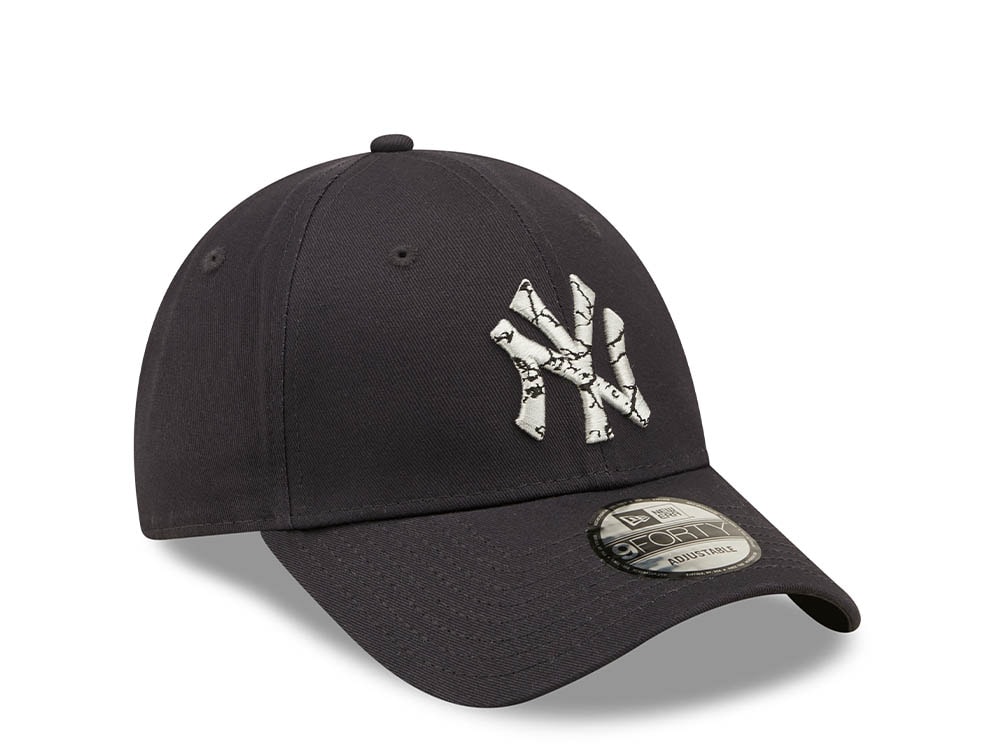 New Era New York Yankees Navy Marble Infill Edition 9Forty Strapback Casquette
