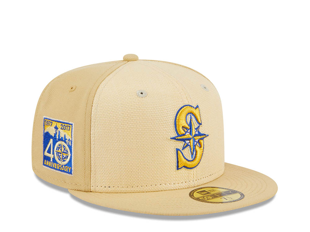 New Era Seattle Mariners 40th Anniversary Raffia Front Vegas Gold Edition 59Fifty Fitted Casquette