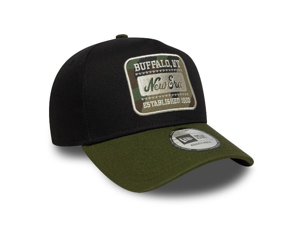 New Era Camo Patch Black 9Forty A Frame Snapback Casquette