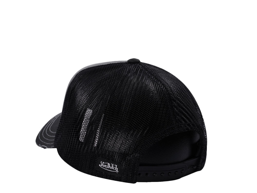 Von Dutch Screen Print Gray Black Trucker Snapback Casquette