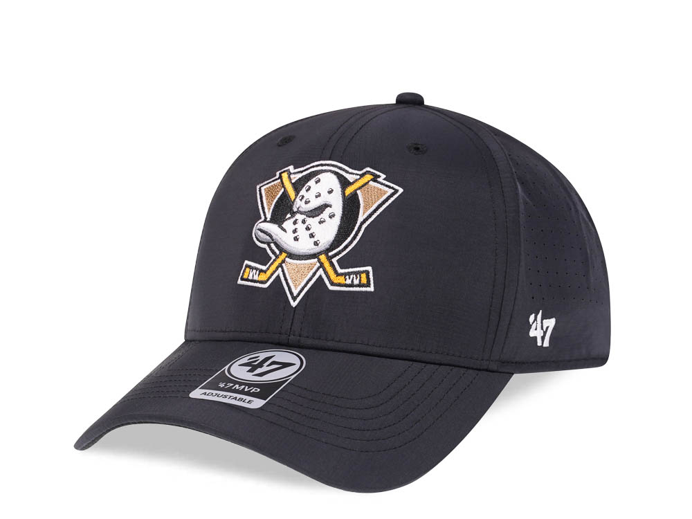 47Brand Anaheim Ducks Black Back Line Nylon Strapback Casquette