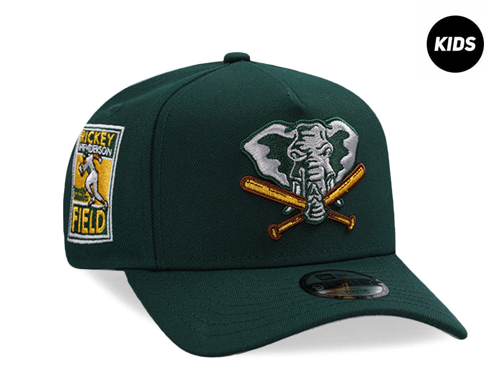 New Era Oakland Athletics Rickey Henderson Field Dark Green Prime Edition Kids 9Forty A Frame Snapback Casquette